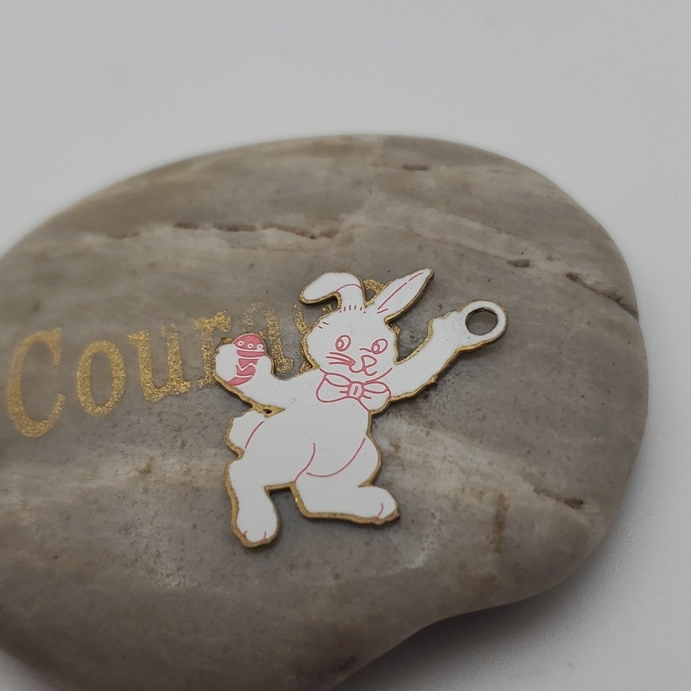 Whimsical easter‎ bunny charm pendant